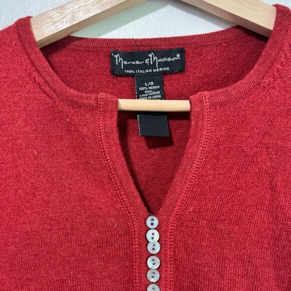 Mercer & Madison Red 100% Merino Wool Sweater – Size Large - Picture 3 of 9